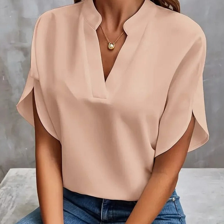 ONYX - Zeitlose Eleganz: Lässige V-Ausschnitt Bluse
