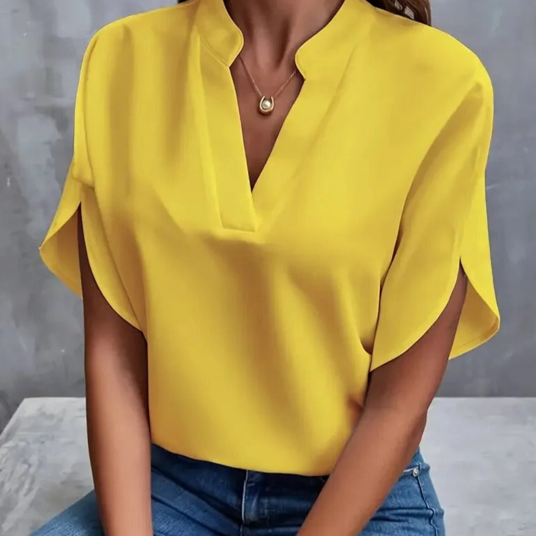 ONYX - Zeitlose Eleganz: Lässige V-Ausschnitt Bluse