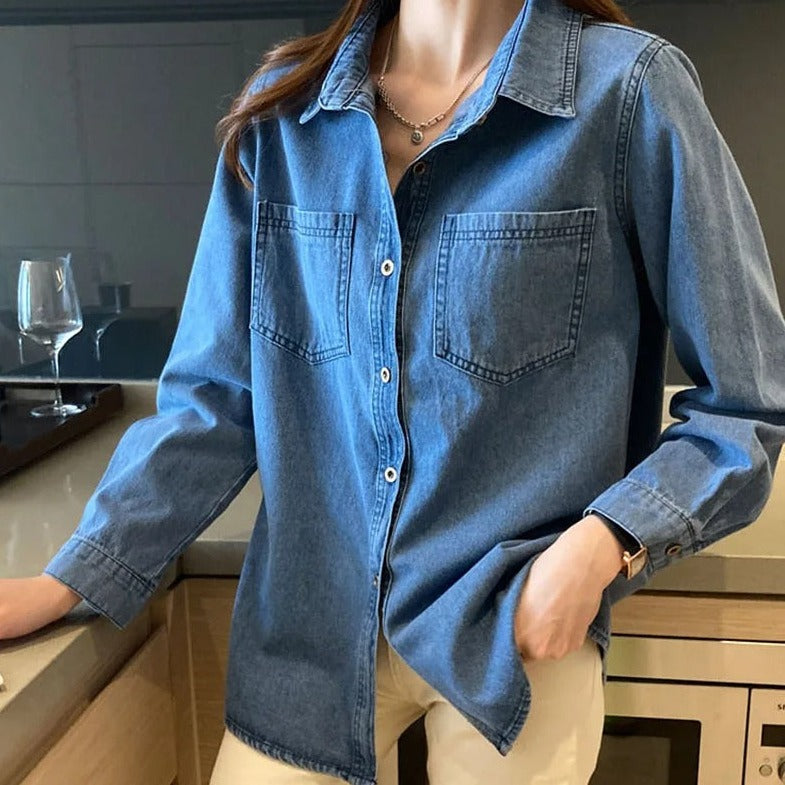 COBALT - Stillvolle Tiefblaue Jeans-Hemden