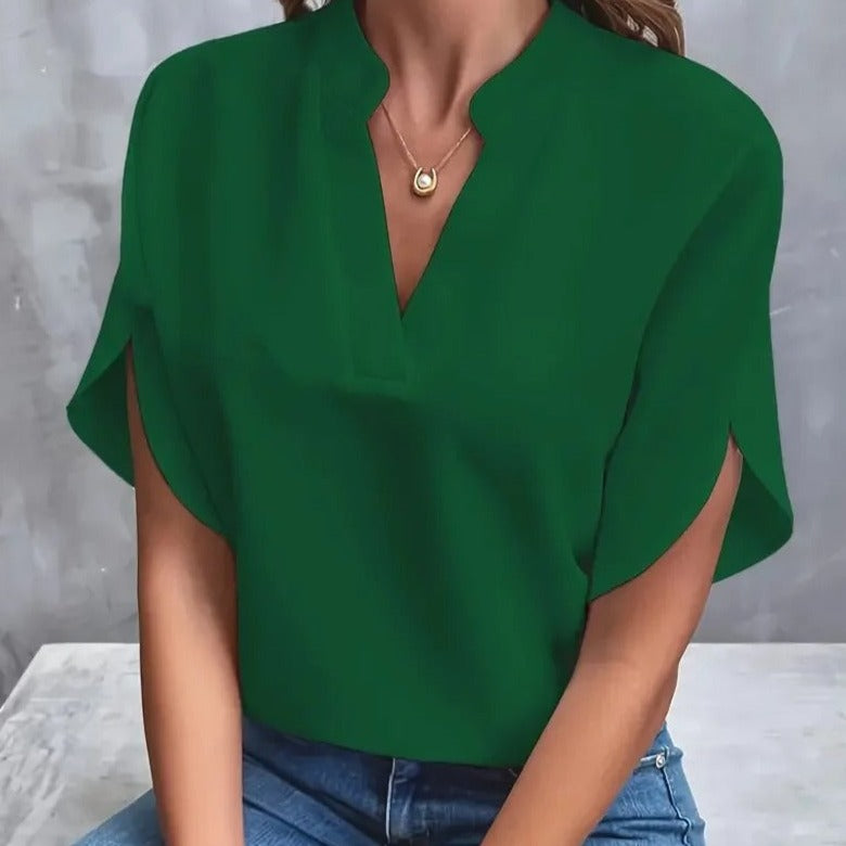 ONYX - Zeitlose Eleganz: Lässige V-Ausschnitt Bluse